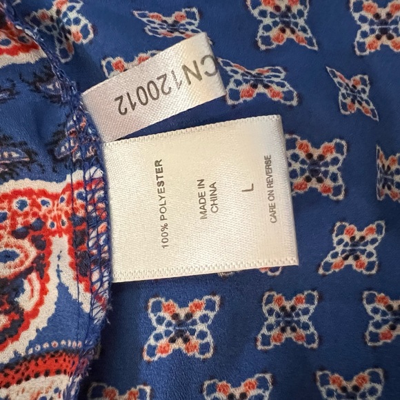 Bright & colorful, faux wrap blouse, NY&Co., Size L. - Picture 8 of 8